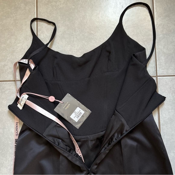 HOUSE OF CB 'Casimira' Black Satin Corset Midi Dress/Size L+ - Picture 8 of 13